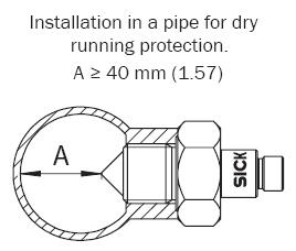 Sick MHF15 optical level switch in pipes