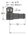 Turck WKC4.4T-5/TEL (6625026) M12 sensor cable, angled, female, 5m, PVC