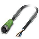 Phoenix Contact 1668111 SAC-4P- 3,0-PUR/M12FS Sensor actuator cable, Female connector, M12 4-pin, straight, 3m