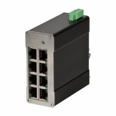 Red Lion N-Tron 108TX-HV-MDR 8 port 10/100BaseTX Industrial Ethernet Switch, DIN-Rail, 10-60VDC, metal DIN rail mount