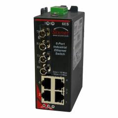 Red Lion Sixnet SLX-6ES-4ST Unmanaged 6 Port Industrial Ethernet switch, Multimode fiber optic (4km), ST connector