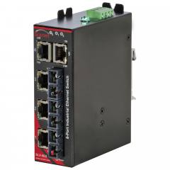 Red Lion Sixnet SLX-8ES-7SC Unmanaged 8 Port Industrial Ethernet switch, Singlemode fiber optic (20km), SC connector