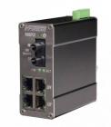 Red Lion N-Tron 105FXE-ST-15-MDR 5 Port Unmanaged industrial Ethernet switch, Singlemode fiber, ST connector, 15km, metal DIN rail mount