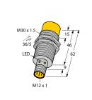 Turck Ni30U-M30-AP6X-H1141 (1646631) inductive sensor M30, 30mm non-flush, PNP NO, M12 plug, chrome-plated brass