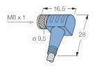 M8 Cable, 4 wire, female 90 degree, PUR/PVC - SWKP4-10/S90