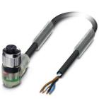 Phoenix Contact 1668292 SAC-4P- 3,0-PUR/M12FR-3L  Sensor actuator cable, Female connector, M12 4-pin, right-angle, 3m, PNP LEDs