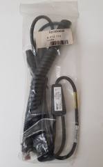 Sick 6012110 barcode keyboard wedge spiral cable, RJ45 to 6 pin mini- DIN-male PS-2, 2.4m