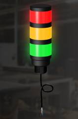 Banner TL50HGYR (3014595) TL50 High Intensity tower light, 3 color (green, yellow, red), 18-30Vdc/24Vac, 2m cable, IP67