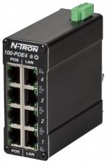Red Lion N-Tron 100-POE4-MDR Midspan power injector, metal DIN rail mount