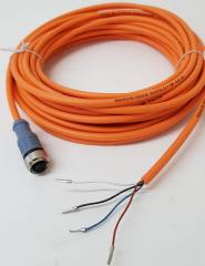 Escha WAK4-10/S74 (8007066) M12 Cable, 10m, 4 wire, female straight, PUR halogen-free, TPE-E (clearance)