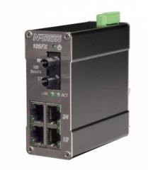 Red Lion N-Tron 105FX-SC-MDR 5 Port Unmanaged industrial Ethernet switch, Multimode fiber, SC connector, metal DIN rail mount