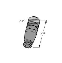 M12 Socket, 4 pin, female straight - WAKC4