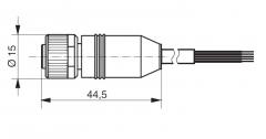 Contrinex S12-5FUG-020-NWSN (605 002 116), M12 female, straight, 2.0m, PUR shielded