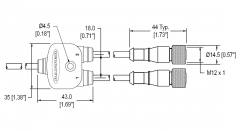 Banner CSB-UNT425M1241 (75277) Splitter, 2xM12 female, 7.6m trunk unterminated