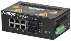 N-Tron 708FXE2-SC-15 8 port managed industrial Ethernet switch with SC singlemode fiber, 15km