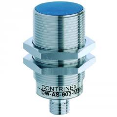 Contrinex DW-AS-608-M30-002 inductive sensor M30 Brass, 2-wire AC/DC NC, 10mm flush, M12 4-pin plug, 50mm