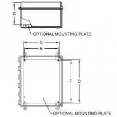 Red Lion PNENC007 mounting plate for ENC00007 enclosure