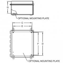 Red Lion PNENC910 mounting plate for ENC00009/ENC00010 enclosures