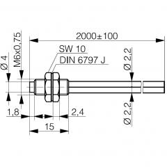 Contrinex LFP-1002-020 (621-000-202) Diffuse, M6 fiber optic cable, plastic