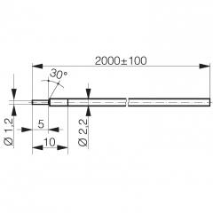 Contrinex LFP-1012-020 (621-000-255) Diffuse, 2.3mm diameter fiber optic cable, plastic