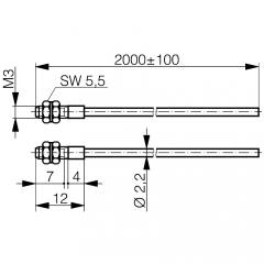 Contrinex LFP-2001-020 (621-000-206) Through-beam, M3 fiber optic cable, plastic