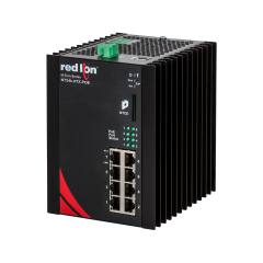 Red Lion N-Tron NT24k-8TX-POE Gigabit PoE+ managed Ethernet switch, 8 RJ45 ports