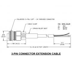 Red Lion CCA3PC25 3-pin connector with 25ft cable