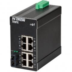 Red Lion N-Tron 709FX-SC 9 port managed industrial Ethernet switch with SC multimode fiber, 2km