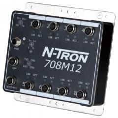 N-Tron 708M12 8 port managed industrial Ethernet switch, 10-30VDC