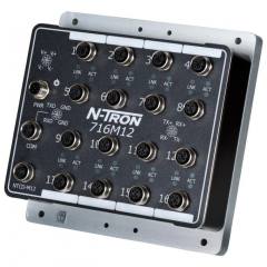 N-Tron 716M12 16 port managed industrial Ethernet switch, 10-49VDC