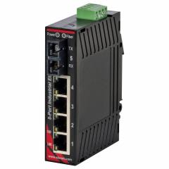 Red Lion Sixnet SL-5ES-3SCL Unmanaged 5 Port Industrial Ethernet switch, Singlemode fiber optic (60Km), SC connector