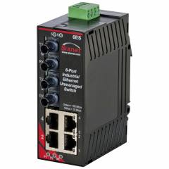 Red Lion Sixnet SL-6ES-4ST Unmanaged 6 Port Industrial Ethernet switch, Multimode fiber optic (4Km), ST connector