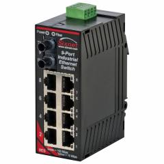 Red Lion Sixnet SL-9ES-2ST Unmanaged 9 Port Industrial Ethernet switch, Multimode fiber optic (4Km), ST connector