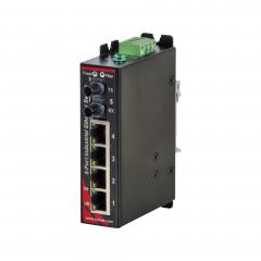 Red Lion Sixnet SLX-5ES-3ST Unmanaged 5 Port Industrial Ethernet switch, Singlemode fiber optic (20Km), ST connector