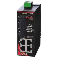 Red Lion Sixnet SLX-6ES-4SC Unmanaged 6 Port Industrial Ethernet switch, Multimode fiber optic (4km), SC connector