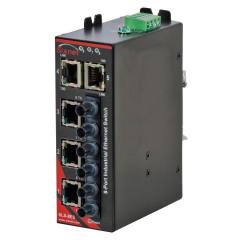 Red Lion Sixnet SLX-8ES-7STL Unmanaged 8 Port Industrial Ethernet switch, Singlemode fiber optic (60km), ST connector