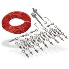 IDEM 140002 Rope Kit 10m galvanised, 5 eyebolts, 1 tensioner/gripper, 1 allen key