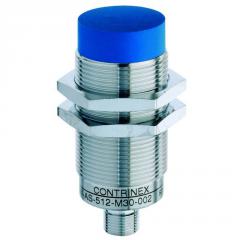 Contrinex DW-AS-511-M30-002 inductive sensor M30 Brass, NPN NO, 40mm non-flush, M12 4-pin plug, 74mm