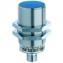 Contrinex DW-AS-607-M30-002 inductive sensor M30 Brass, 2-wire AC/DC NO, 10mm flush, M12 4-pin plug, 50mm