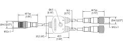 Banner CSB-M1241M1241 (75273) Splitter, 2xM12 female, 1xM12 male (0.3m trunk)