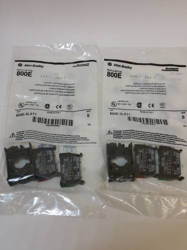 Allen-Bradley 800E-3LX11 Contact blocks 1N/O & 1N/C with plastic latch (Pack of 2)
