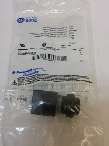 Allen-Bradley 800EP-SM22 22.5mm 2 Position maintained selector switch. Plastic ring