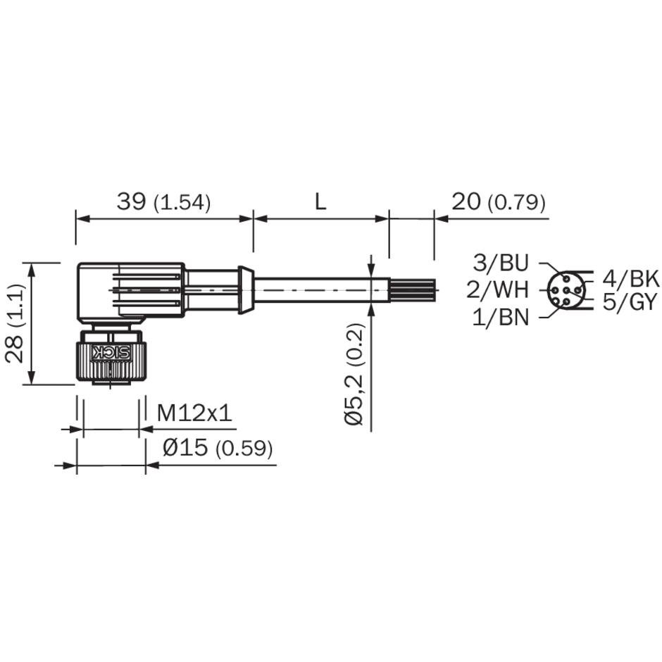 Sick YG2A15-100VB5XLEAX (2096217) Sensor actuator cable Sick YG2A15-100VB5XLEAX (2096217) Sensor actuator cable